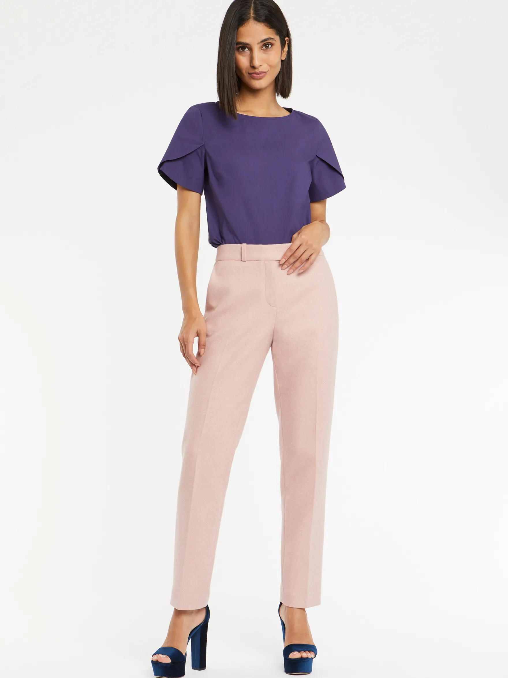 Women Paule Ka Tops>Cotton-Poplin Short-Sleeve Top