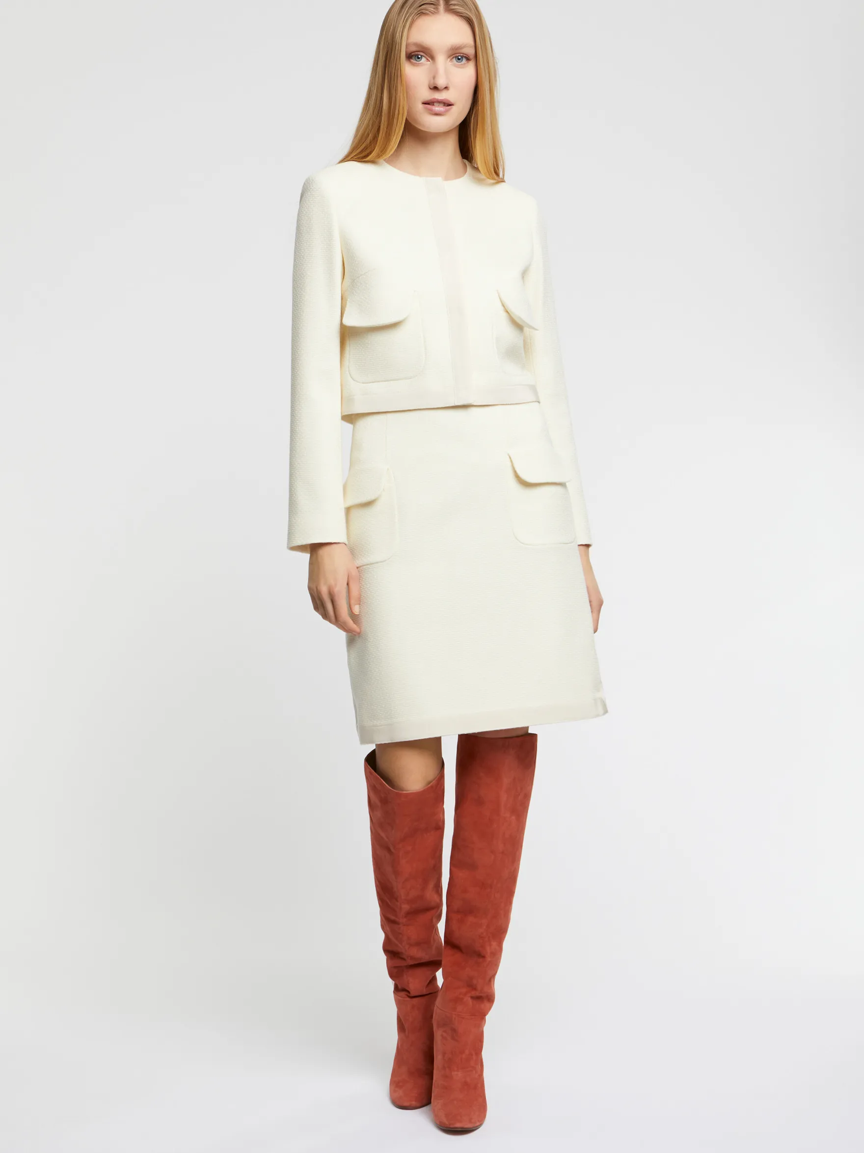 Women Paule Ka Jackets>Cropped Wool Jacket