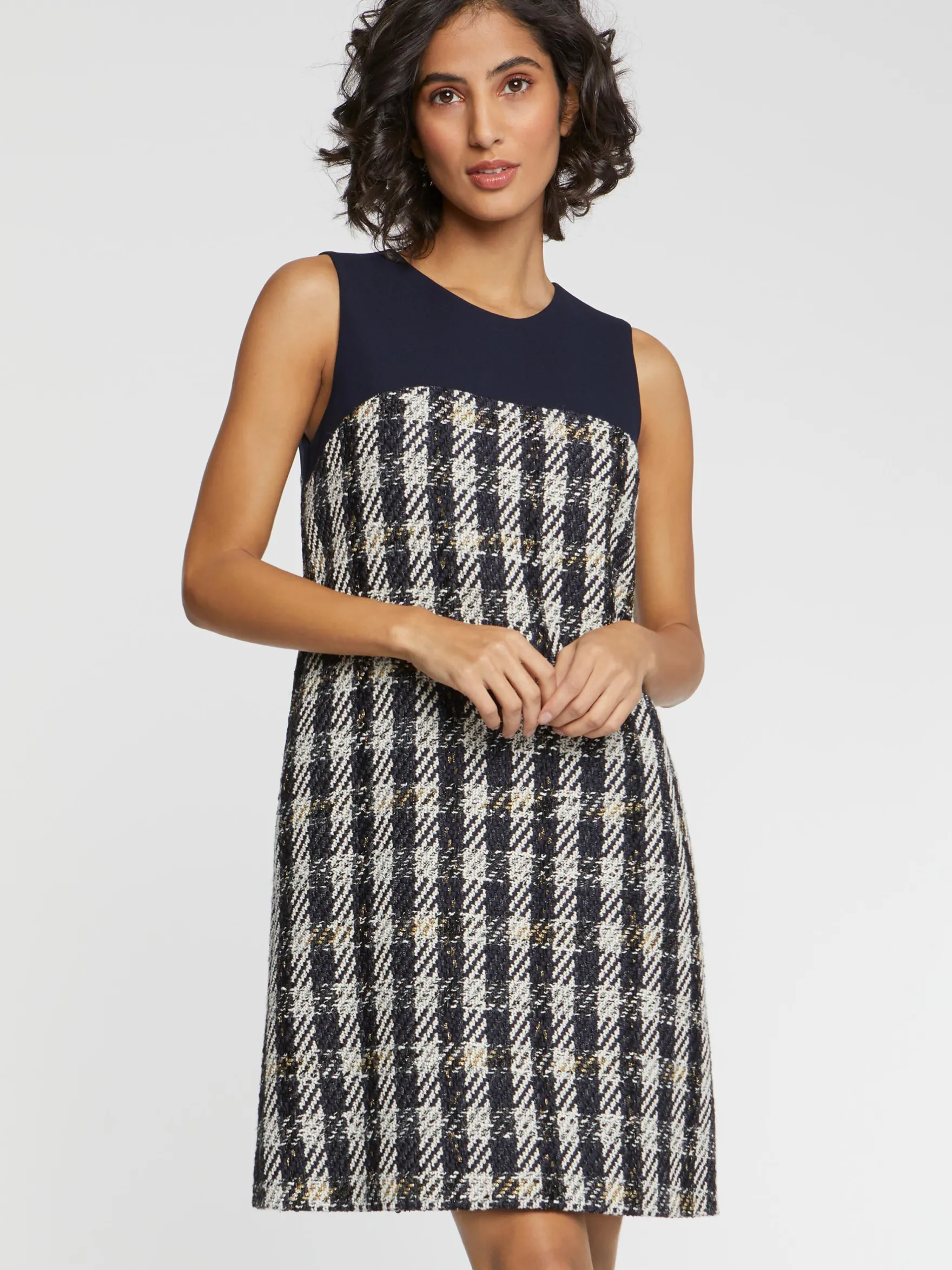 Women Paule Ka Dresses>Houndstooth A-Line Dress