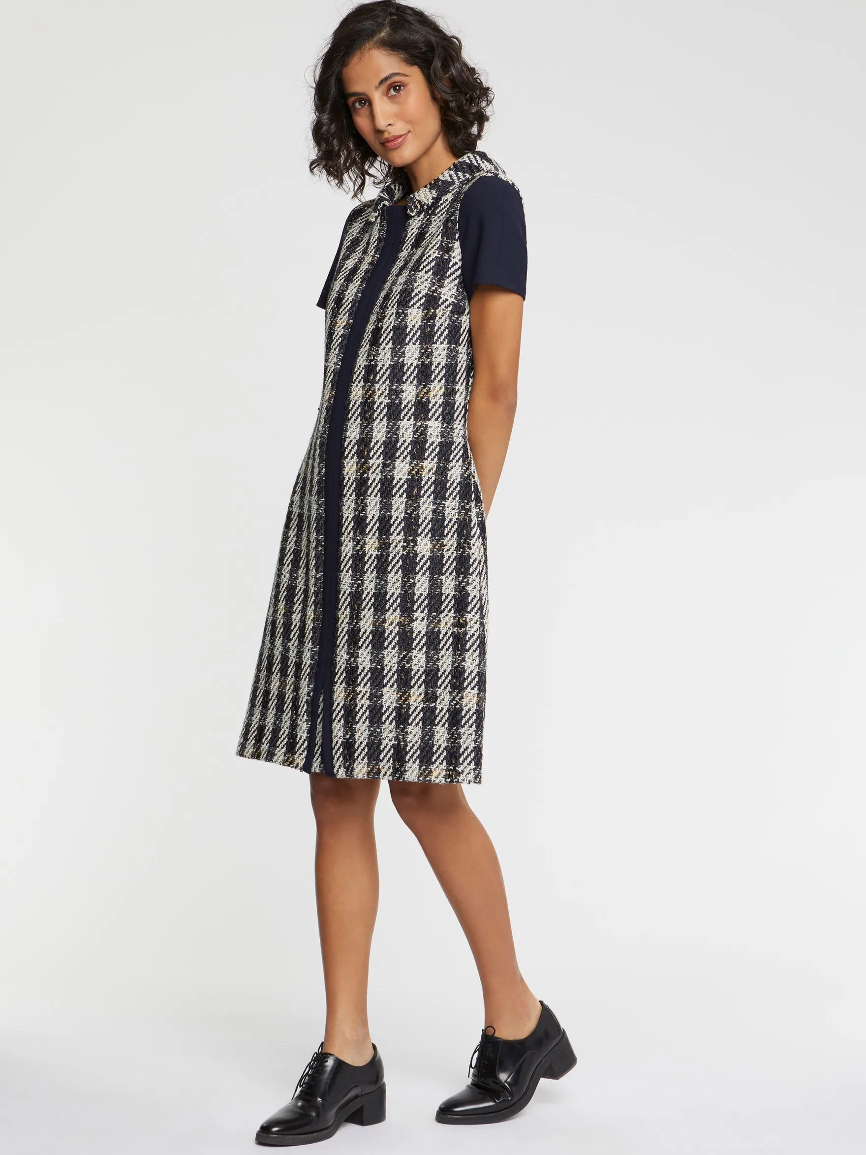 Women Paule Ka Dresses>Houndstooth Midi Dress