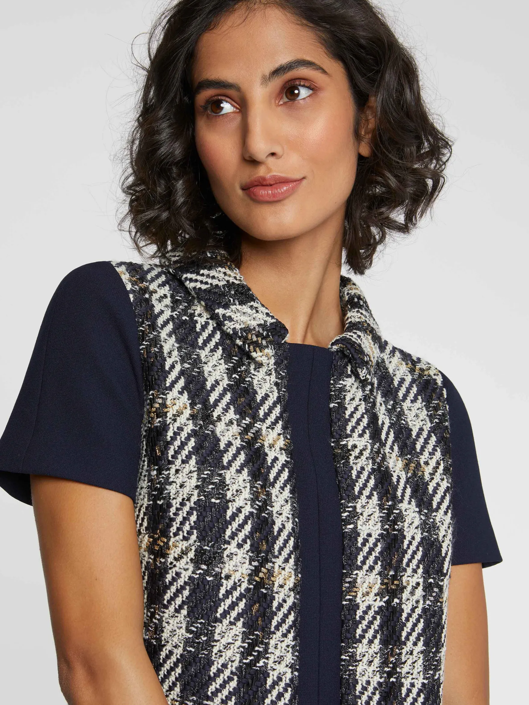 Women Paule Ka Dresses>Houndstooth Midi Dress