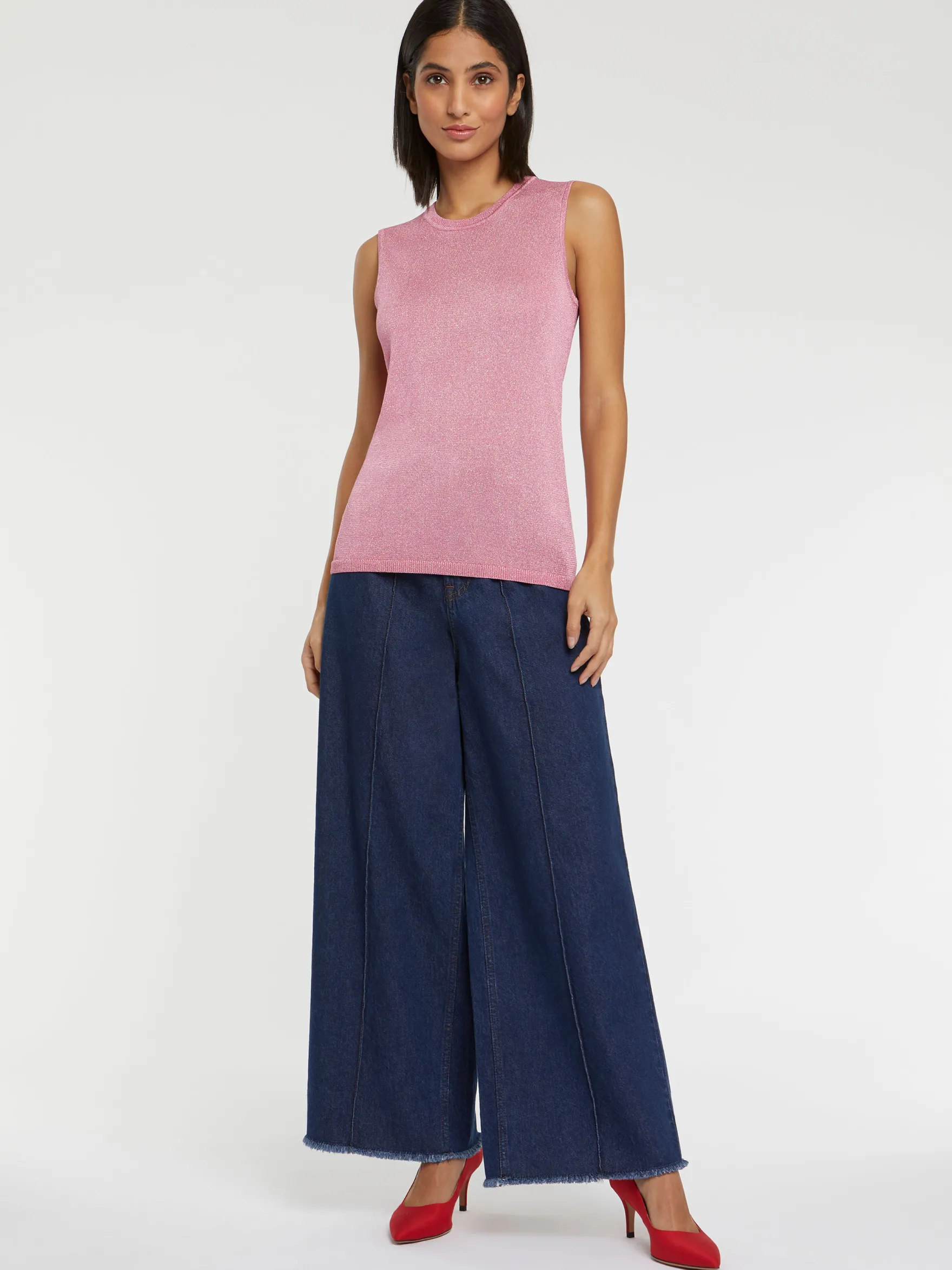 Women Paule Ka Tops>Lurex-Knit Tank Top