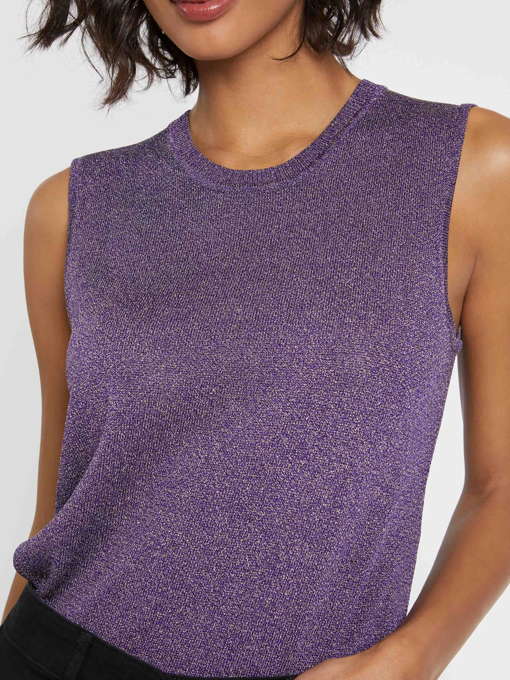 Women Paule Ka Tops>Lurex-Knit Tank Top