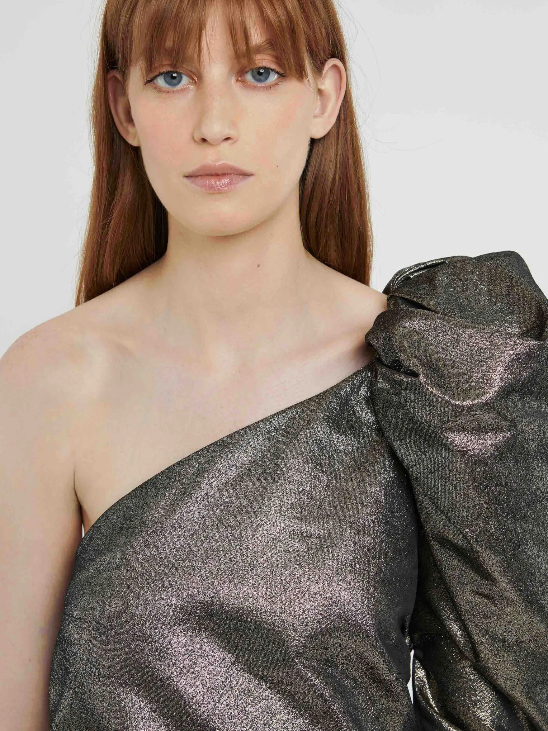 Women Paule Ka Tops>One-Shoulder Lame Top