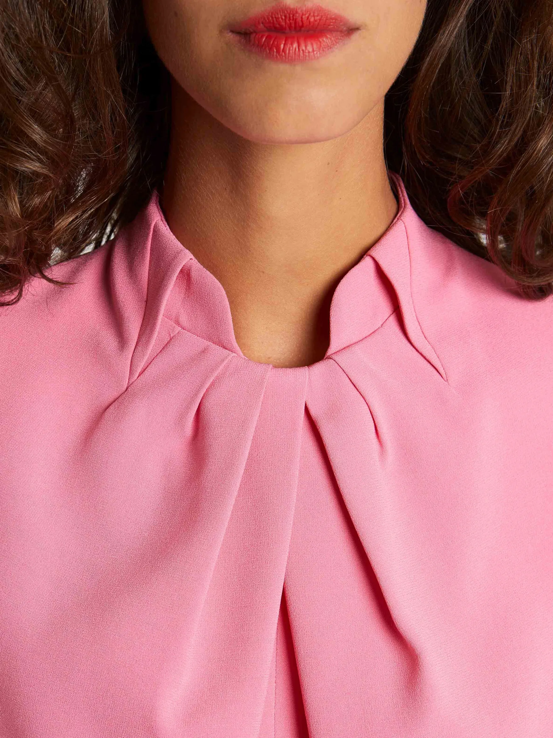 Women Paule Ka Tops>Pleated Crepe Top