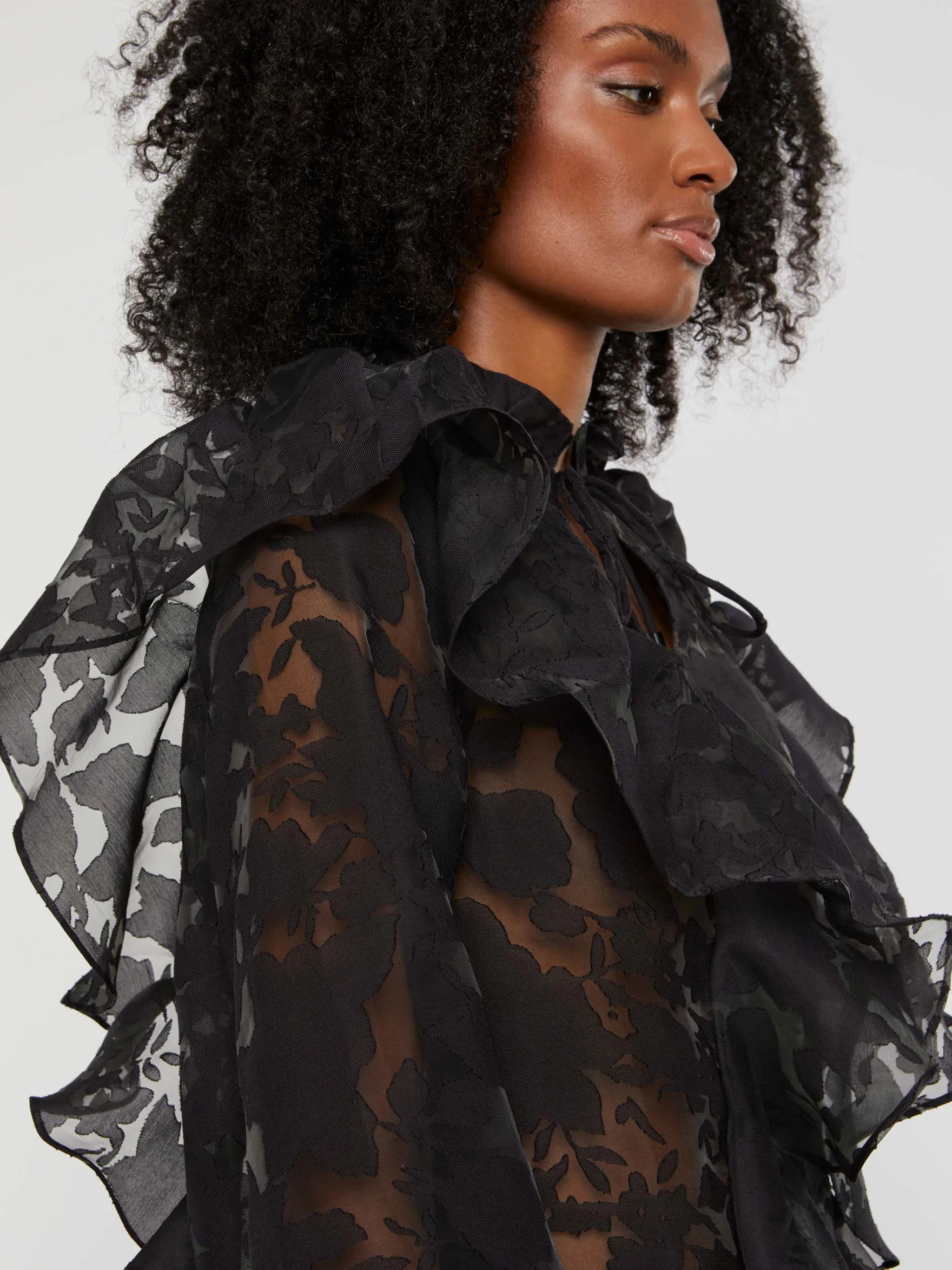 Women Paule Ka Tops>Ruffled Organza Blouse