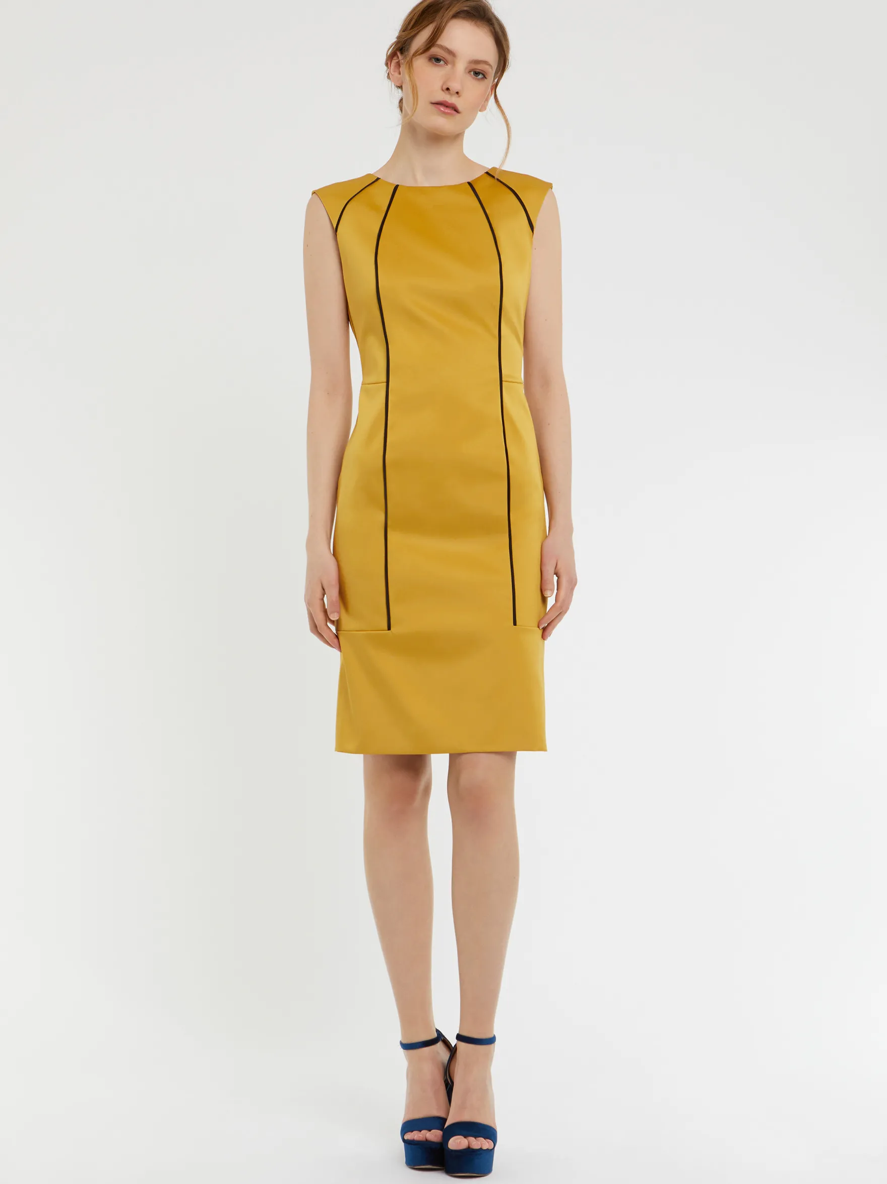 Women Paule Ka Dresses>Satin Shift Dress