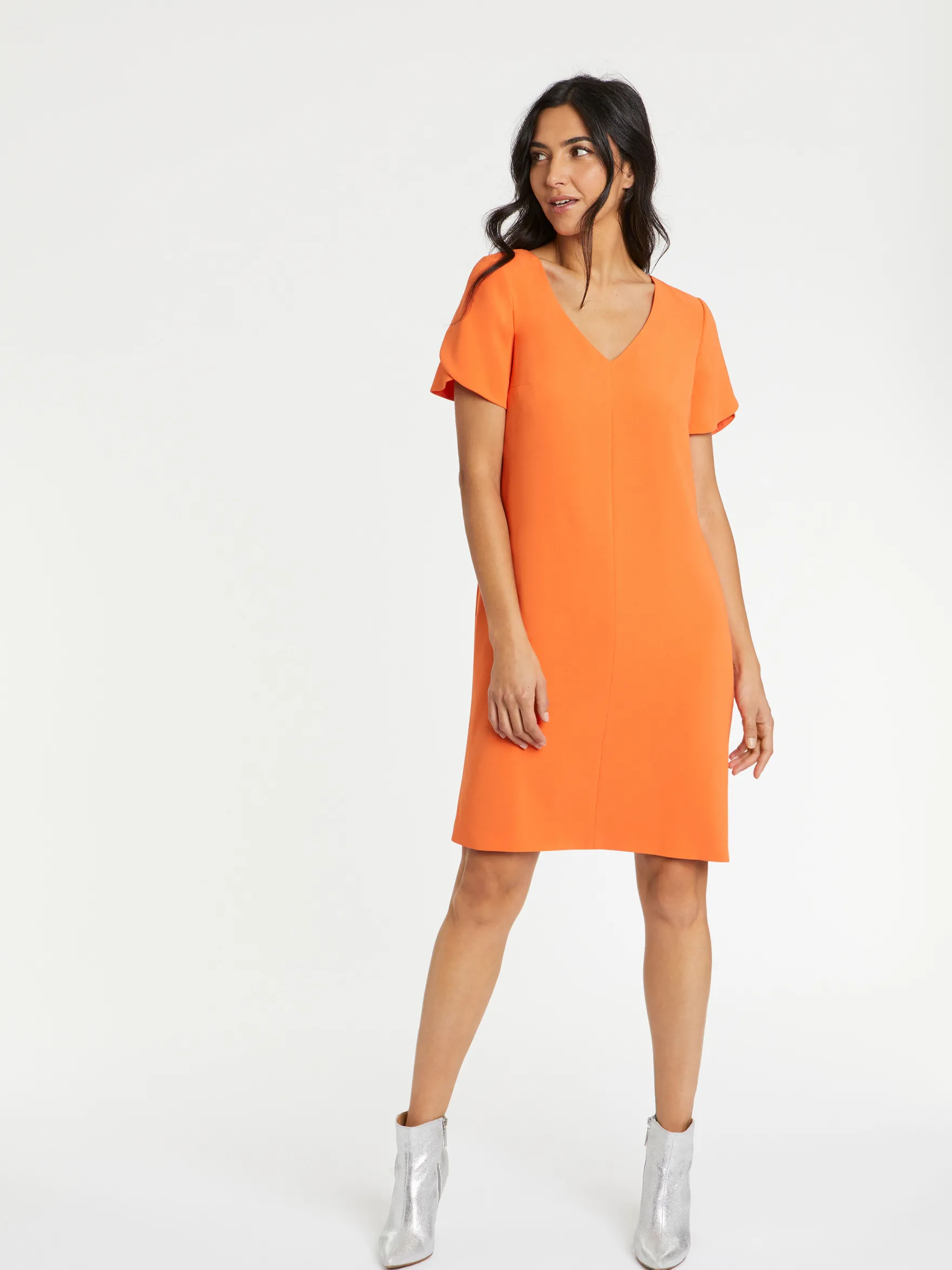 Women Paule Ka Dresses>Satin-Back Crepe Dress
