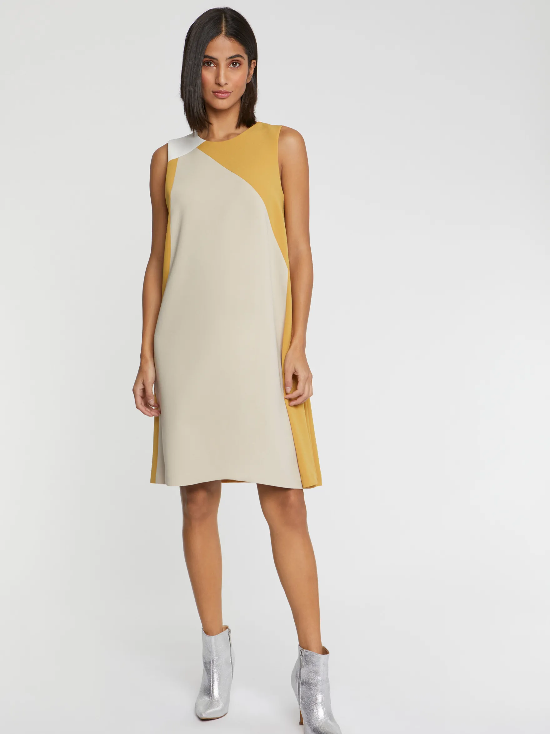 Women Paule Ka Dresses>Satin-Back Crepe Dress