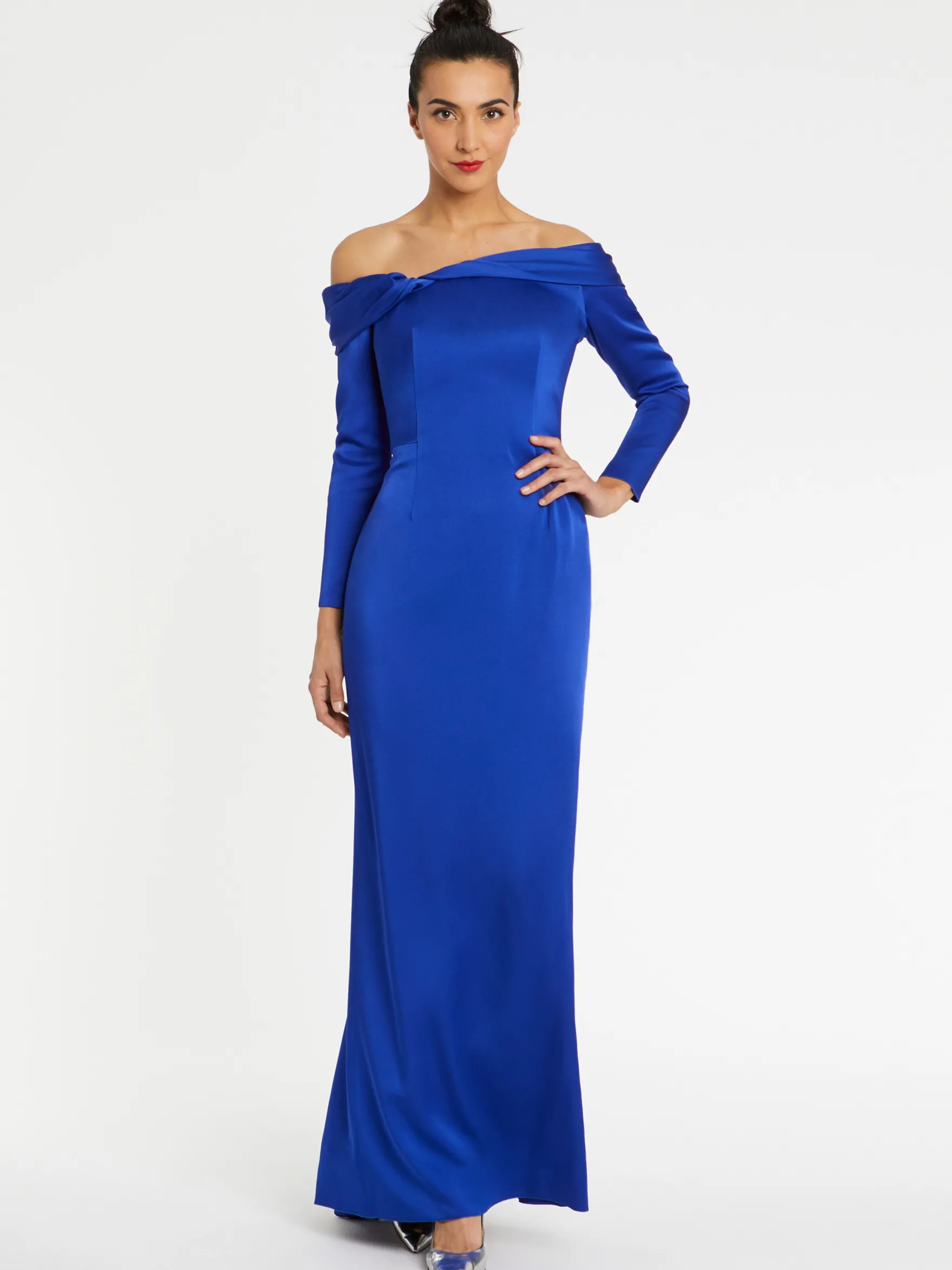 Women Paule Ka Dresses>Satin-Back Crepe Dress