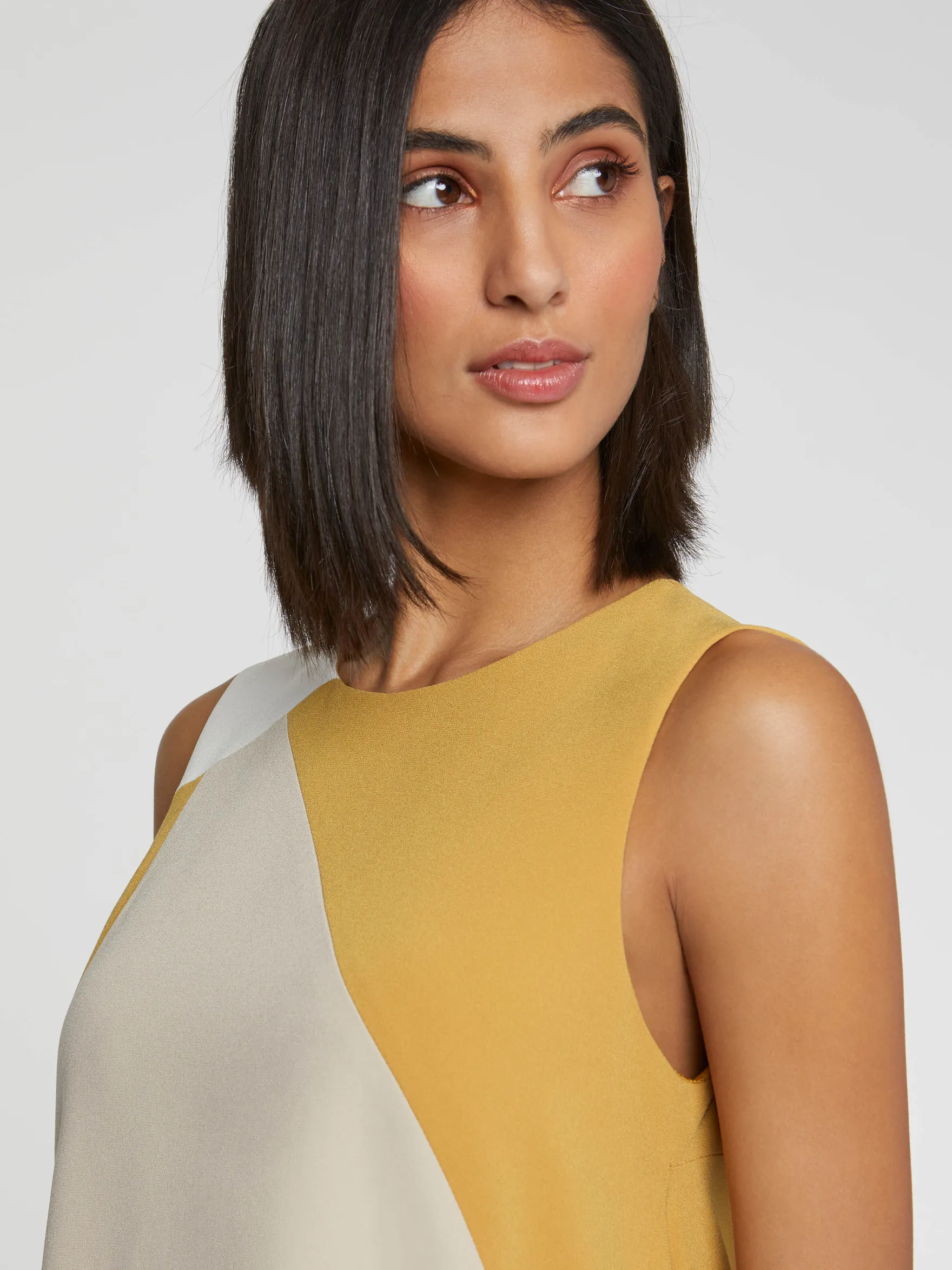 Women Paule Ka Dresses>Satin-Back Crepe Dress