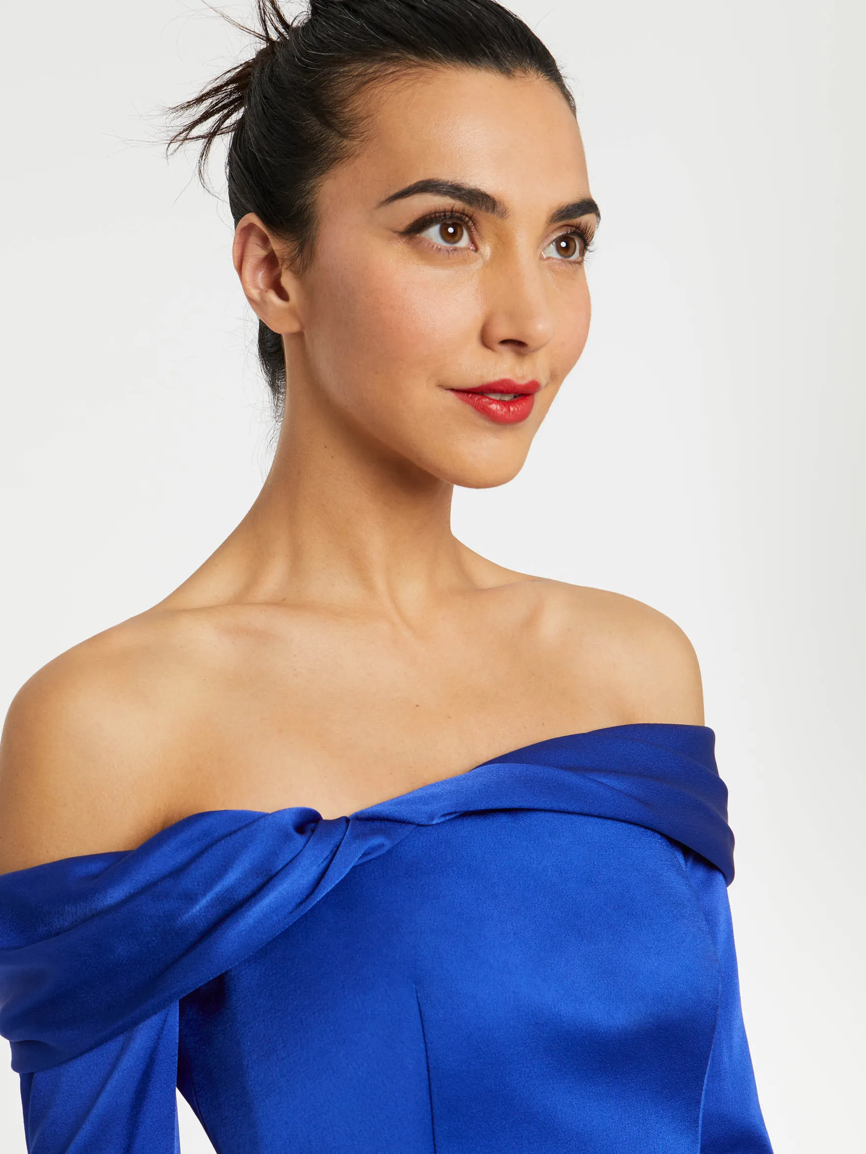Women Paule Ka Dresses>Satin-Back Crepe Dress
