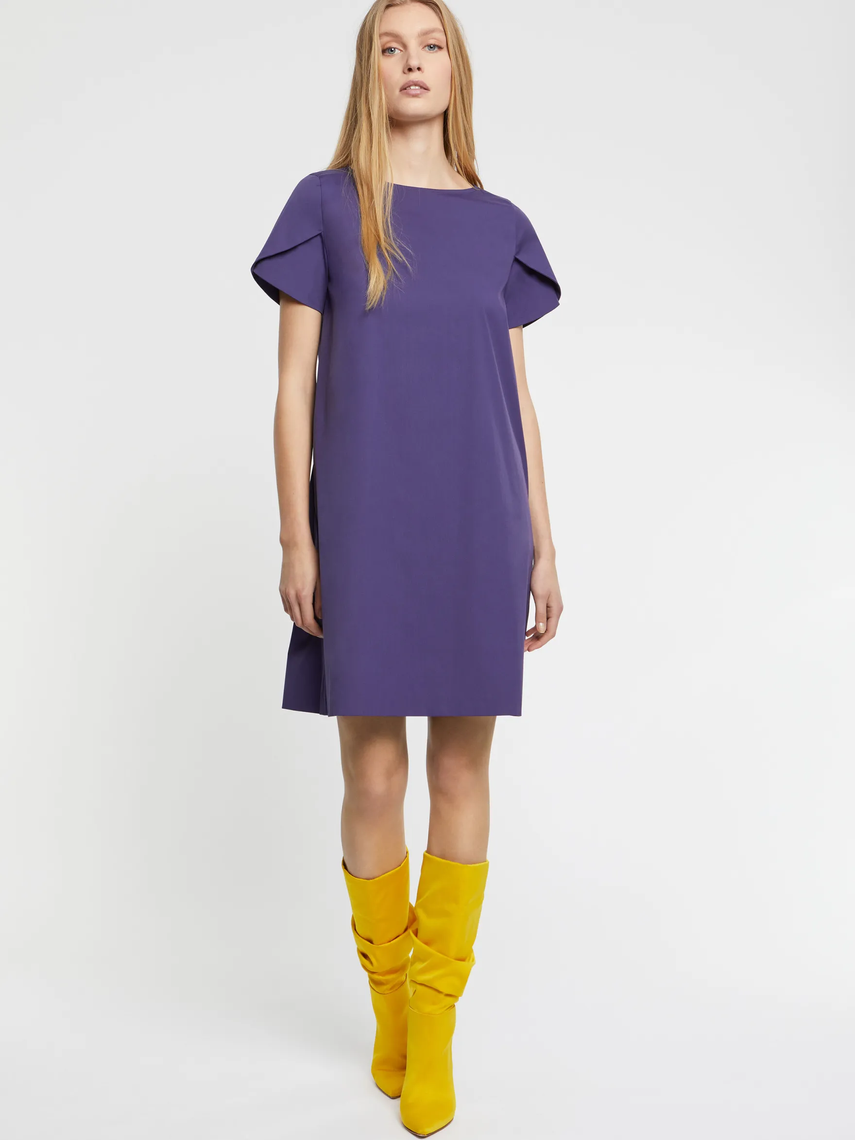 Women Paule Ka Dresses>Short Cotton Poplin A-Line Dress