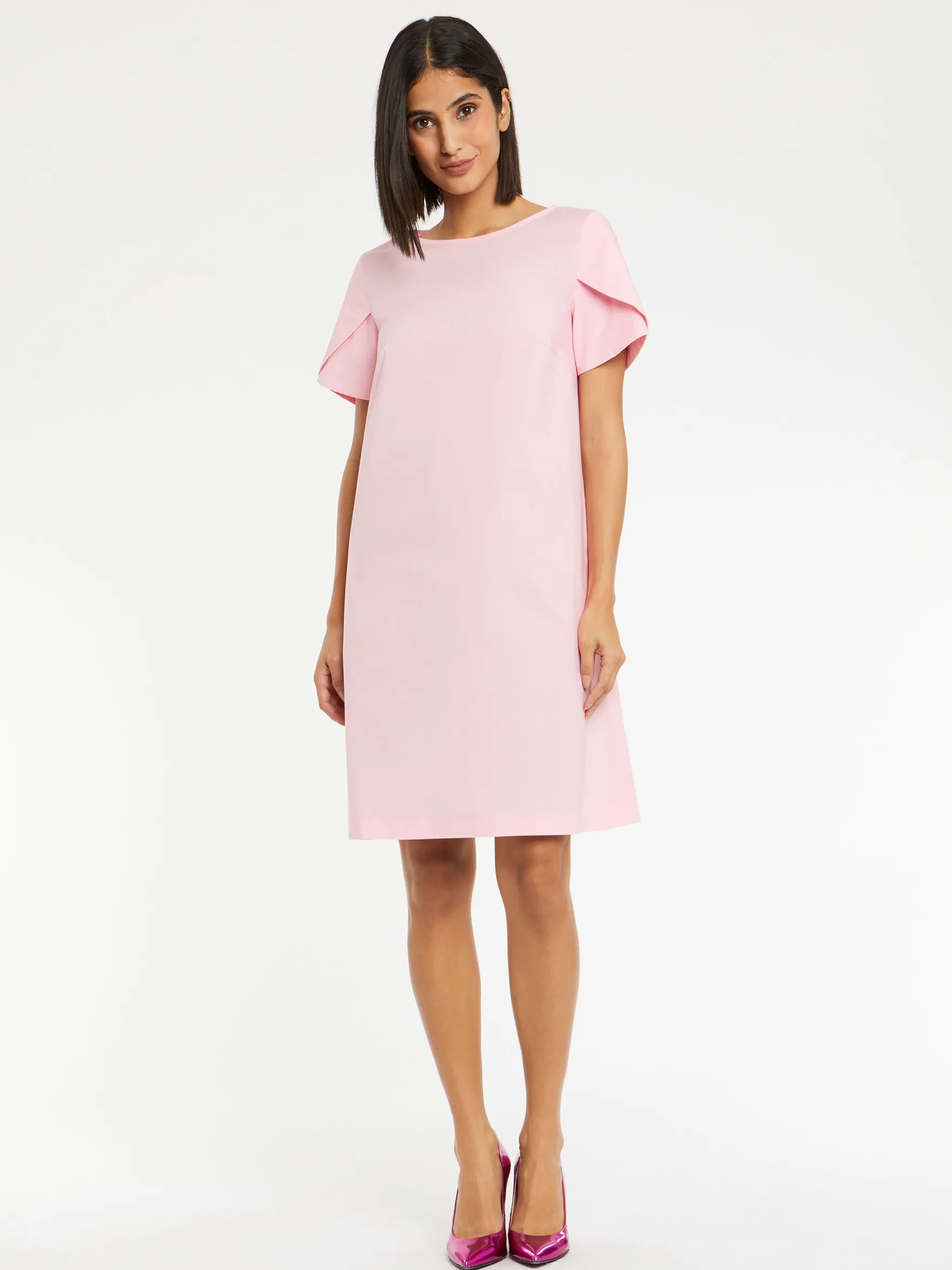 Women Paule Ka Dresses>Short Cotton Poplin A-Line Dress