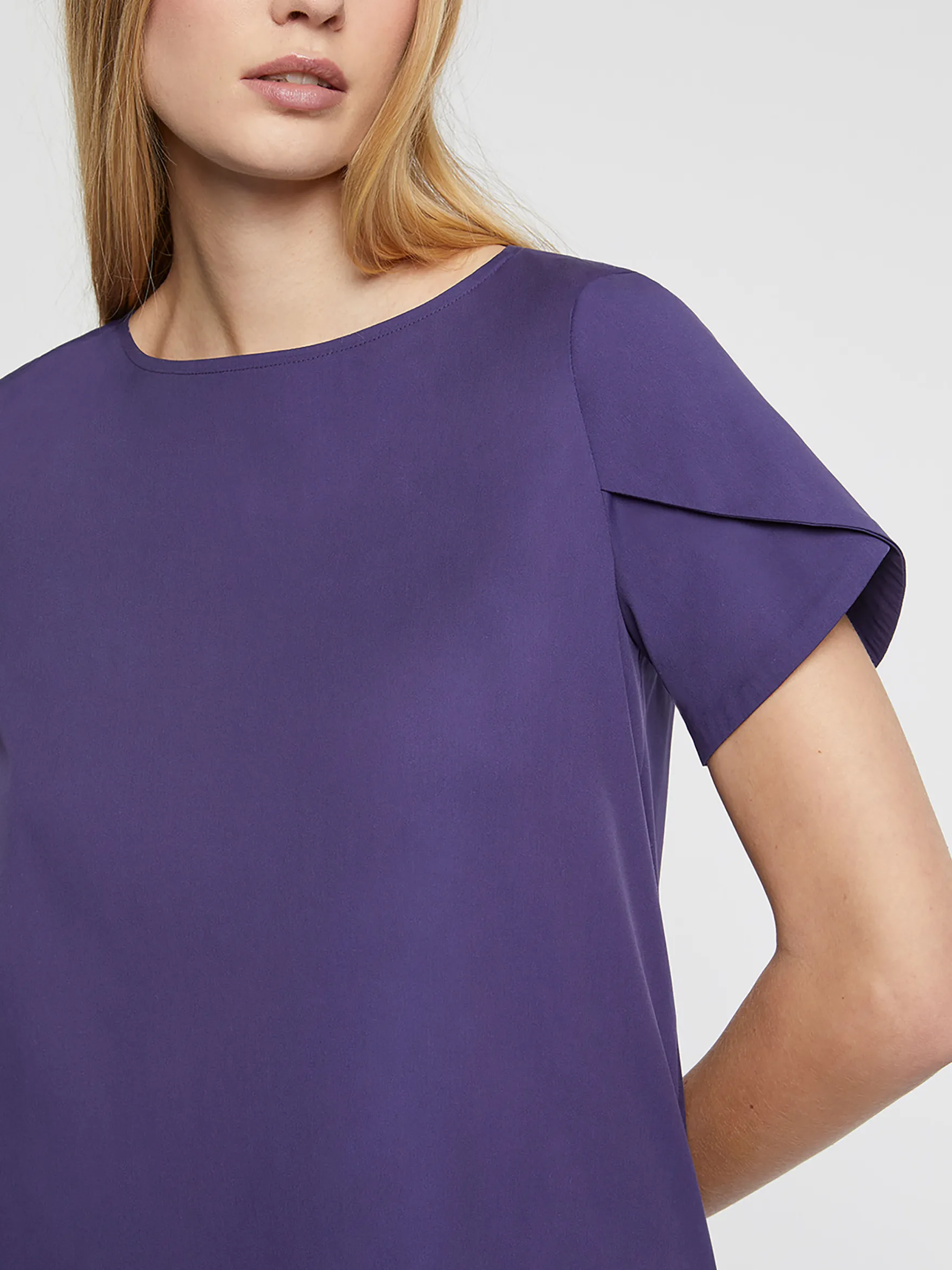 Women Paule Ka Dresses>Short Cotton Poplin A-Line Dress