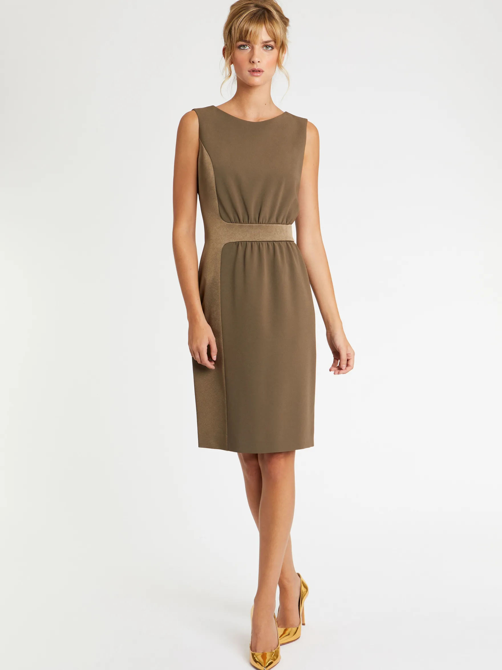 Women Paule Ka Dresses>Short Crepe Shift Dress
