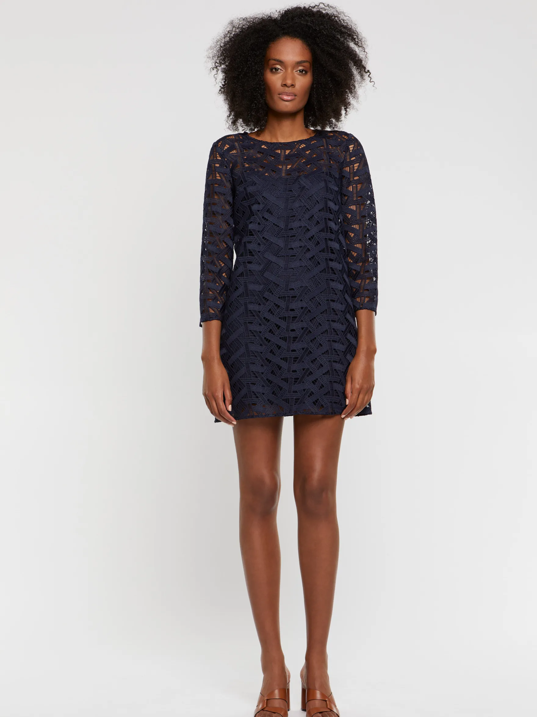 Women Paule Ka Dresses>Short Straight-Cut Guipure Dress
