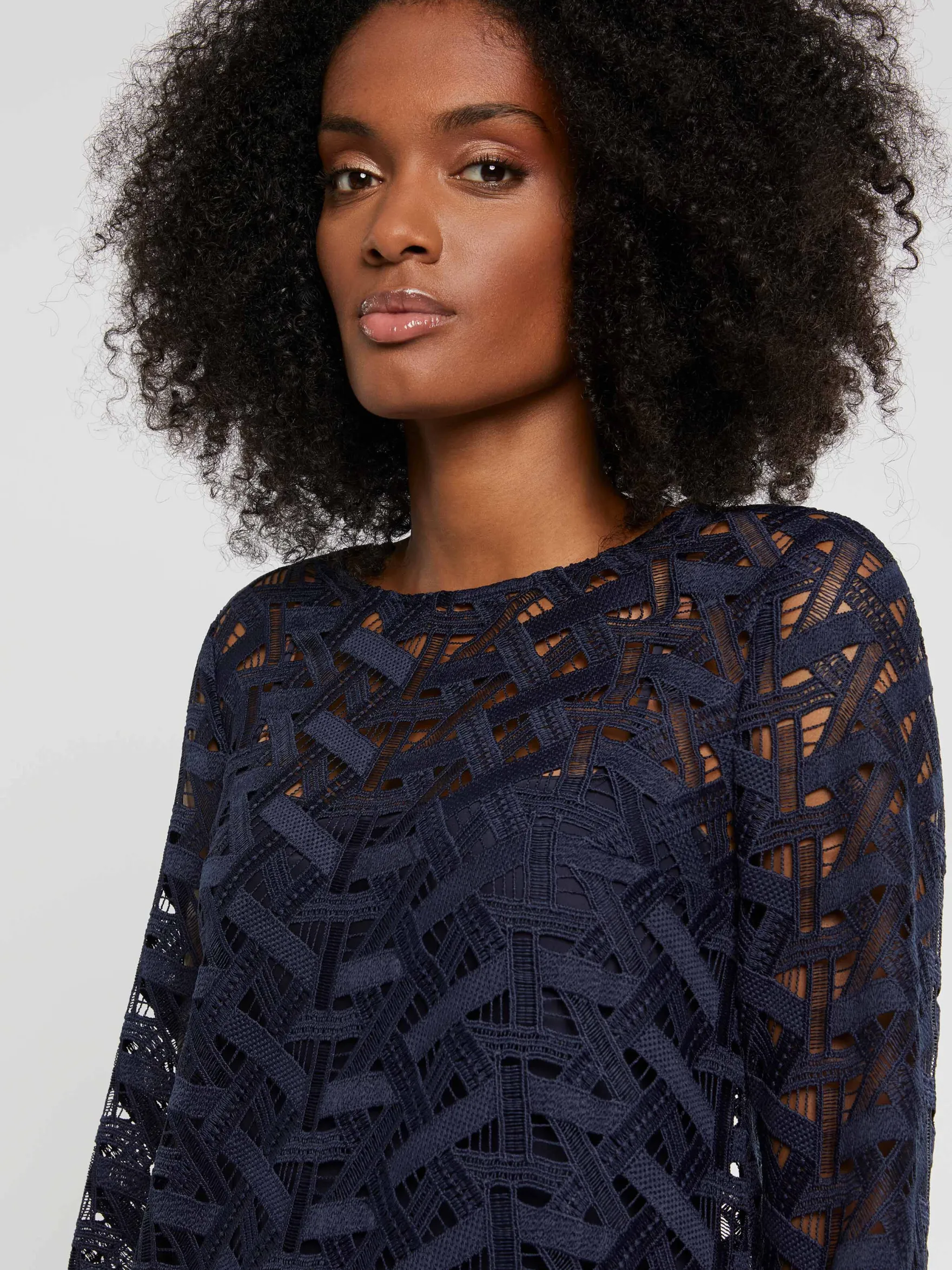 Women Paule Ka Dresses>Short Straight-Cut Guipure Dress