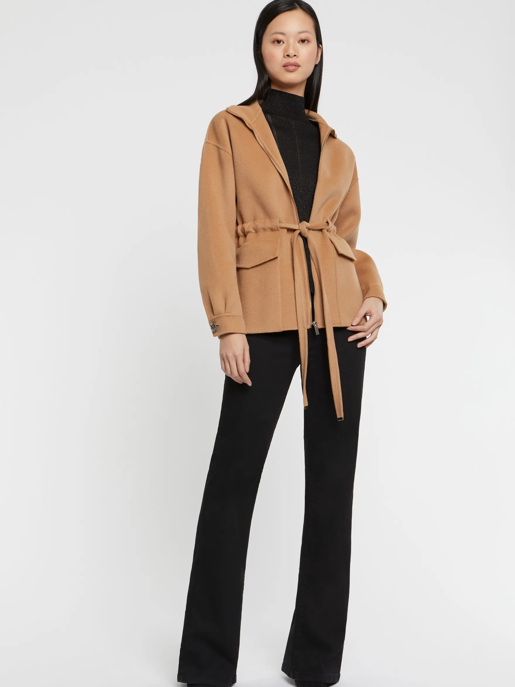 Women Paule Ka Coats>Short Wool And Cashmere Coat