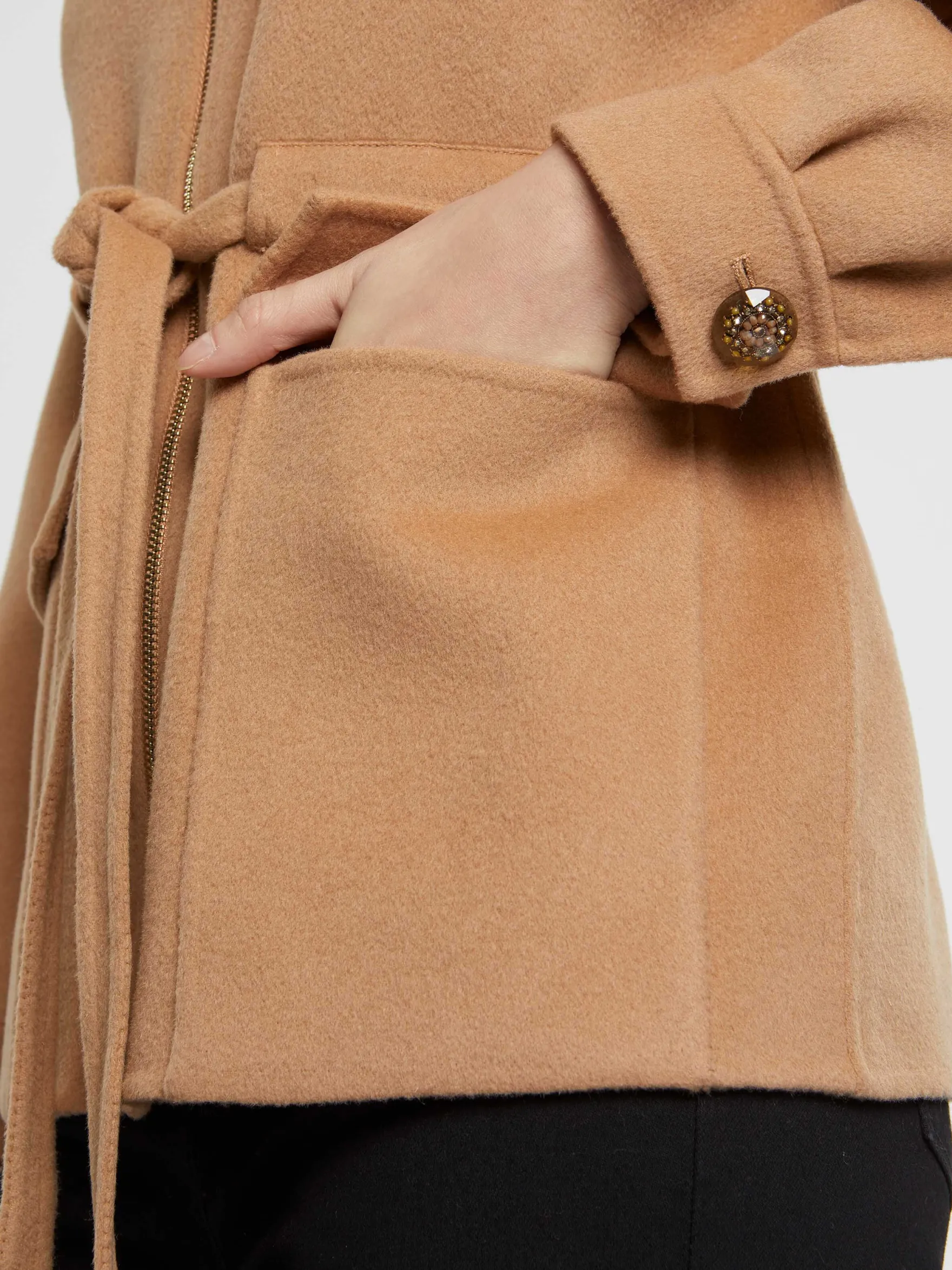 Women Paule Ka Coats>Short Wool And Cashmere Coat