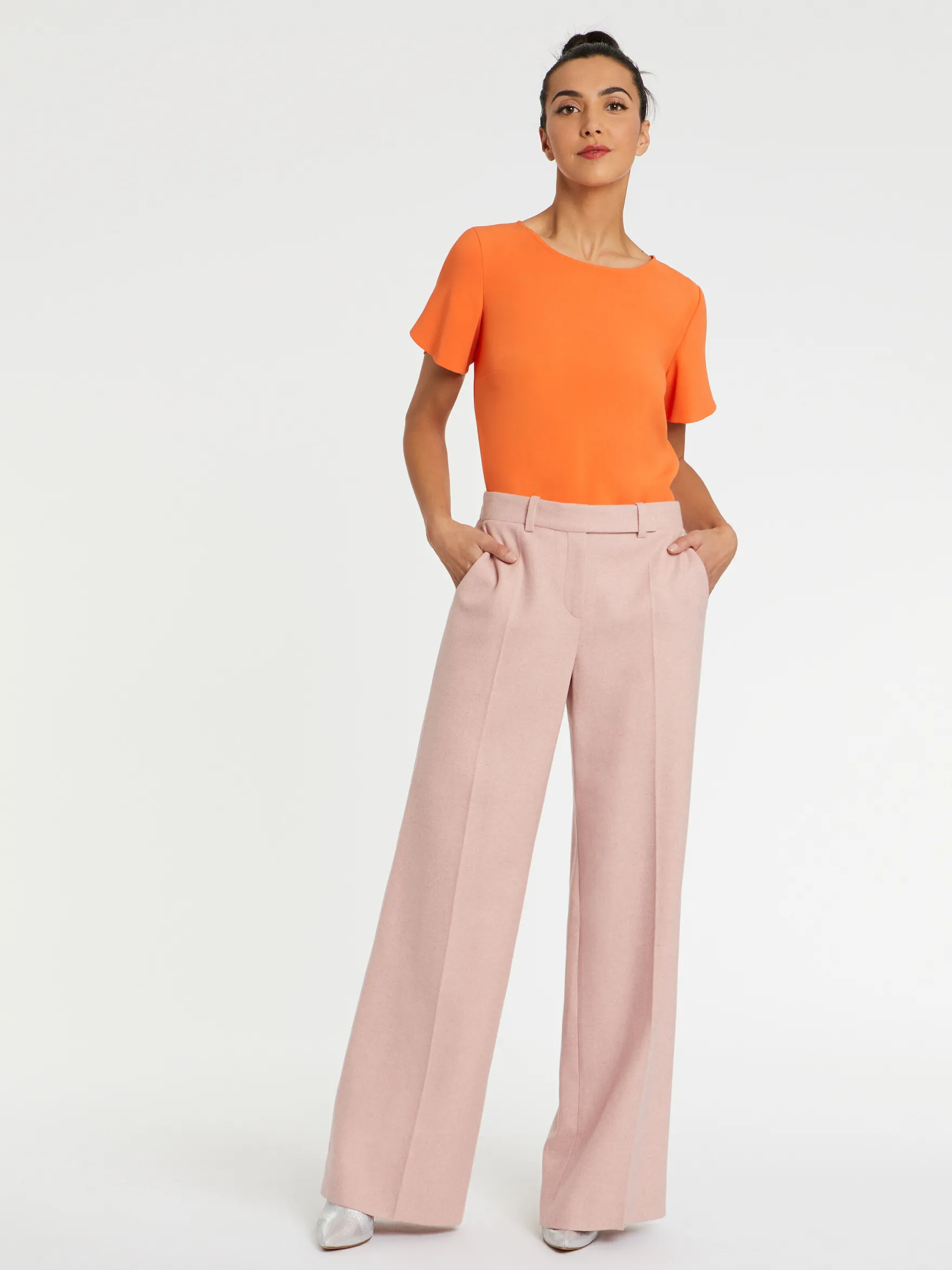 Women Paule Ka Tops>Short-Sleeve Crepe Top