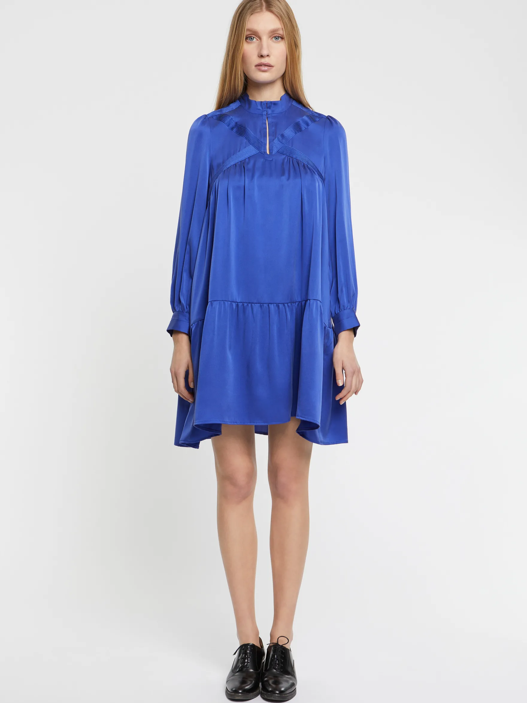 Women Paule Ka Tops>Silk Babydoll Dress