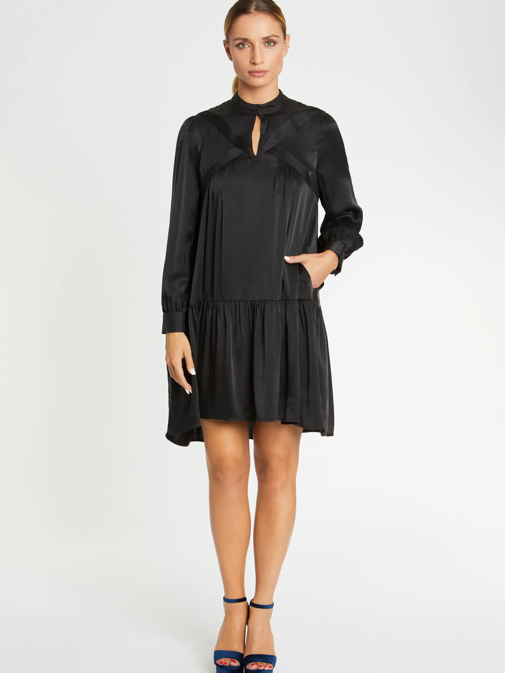Women Paule Ka Tops>Silk Babydoll Dress