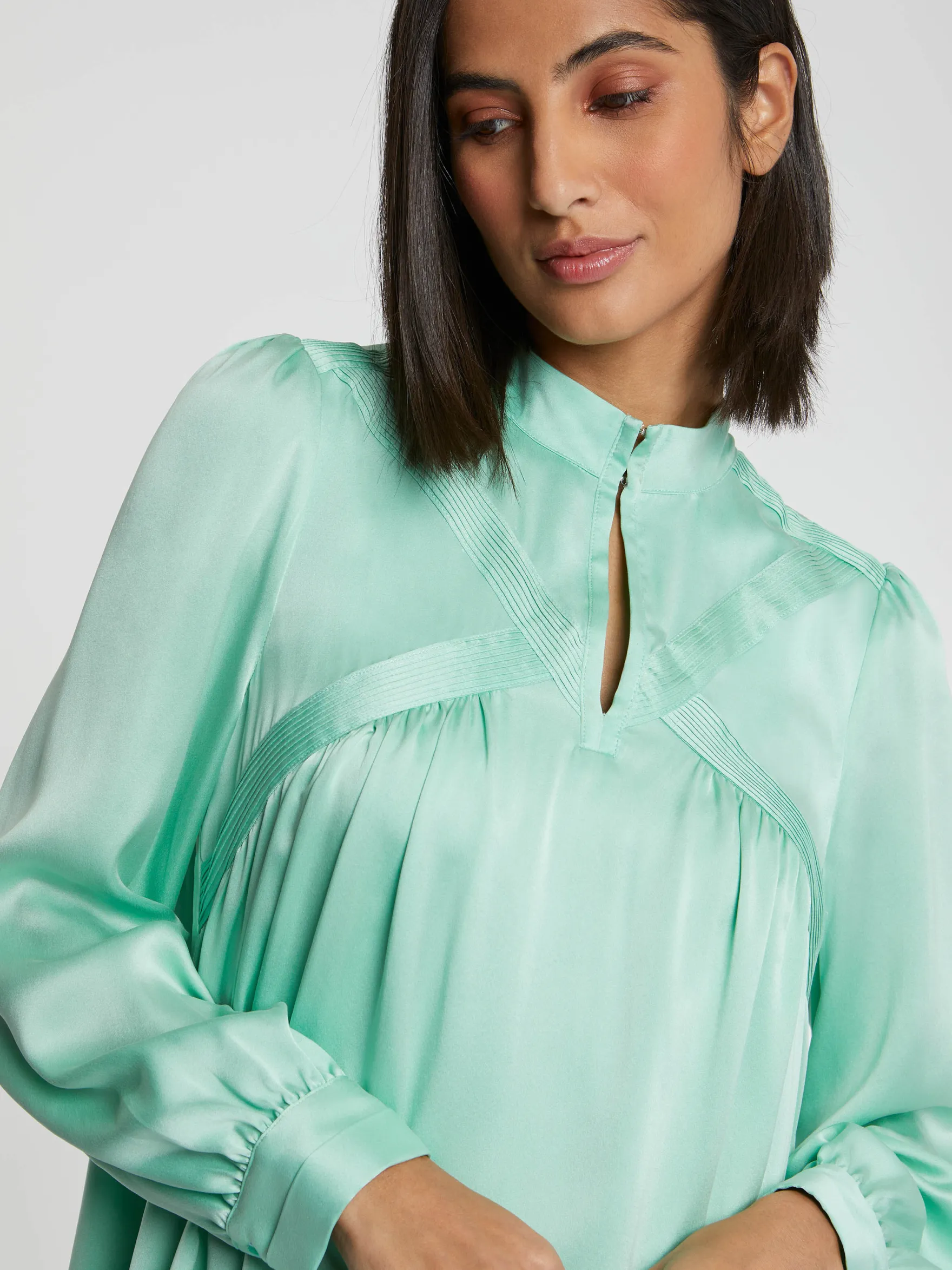 Women Paule Ka Tops>Silk Babydoll Dress
