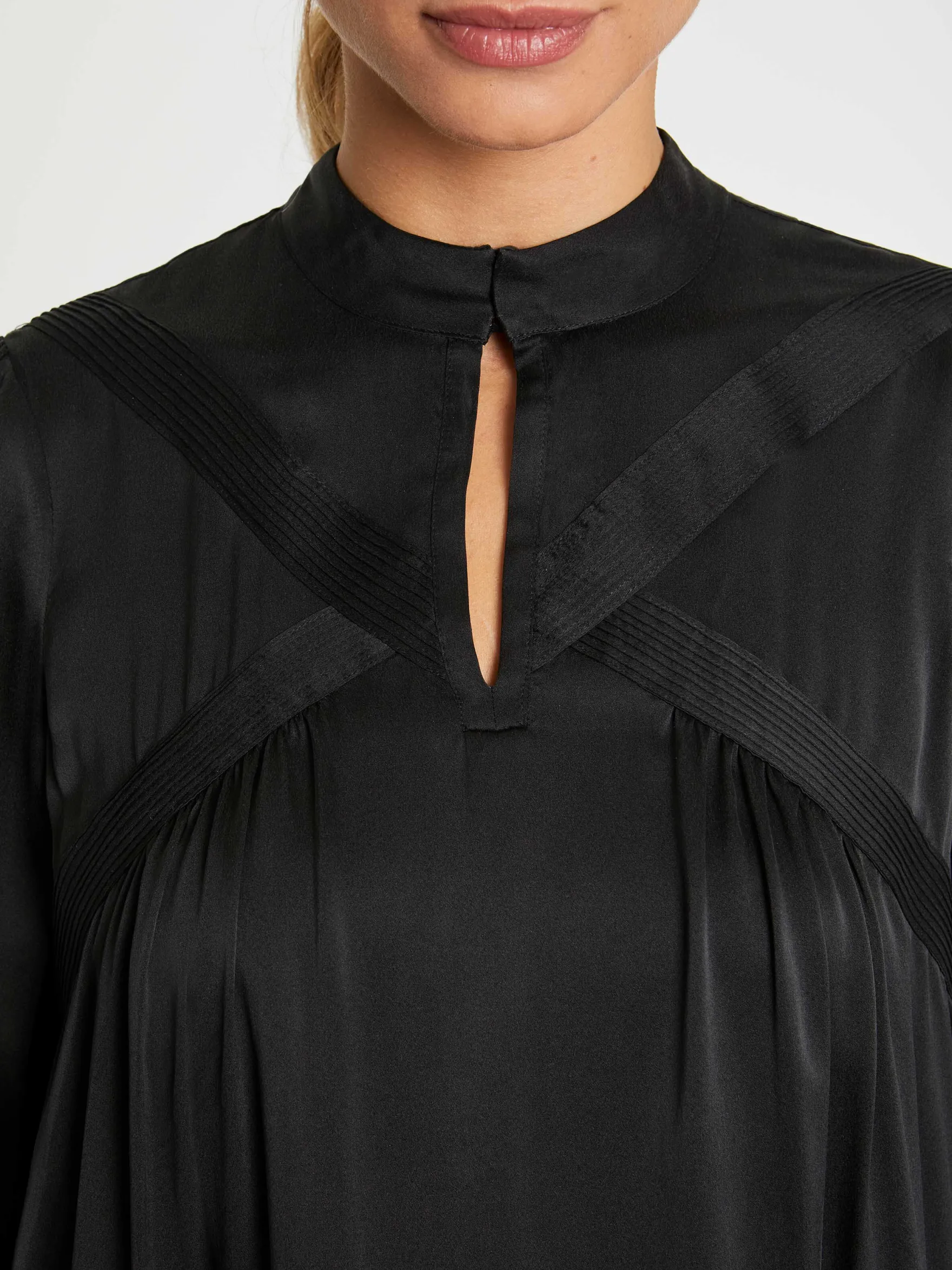 Women Paule Ka Tops>Silk Babydoll Dress