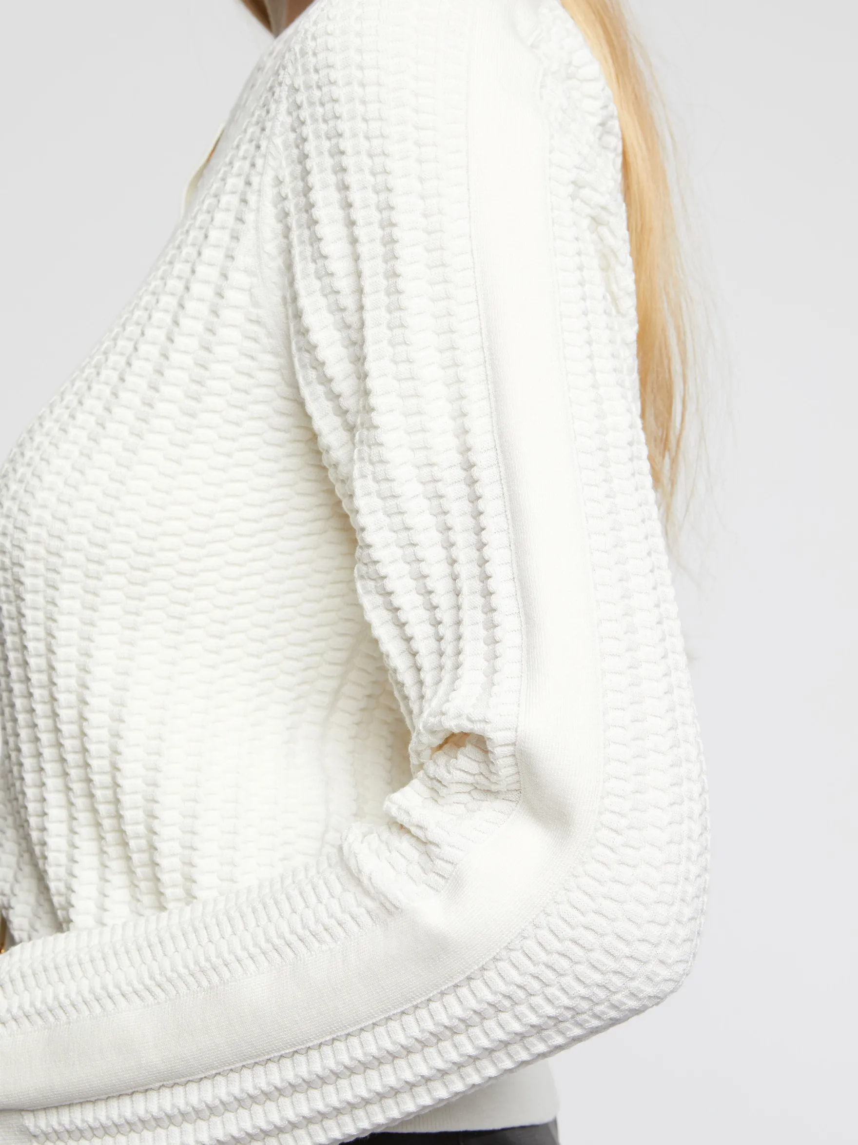 Women Paule Ka Knitwear>Silk Cardigan With Intricate Stitching