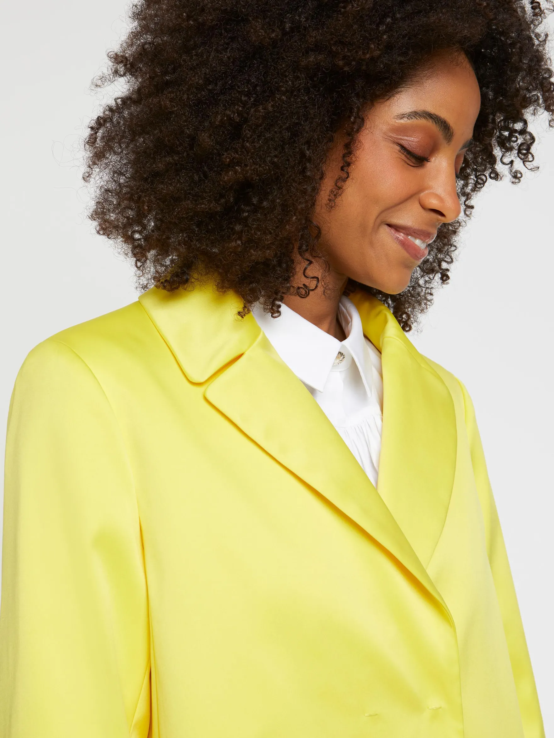 Women Paule Ka Coats>Single-Breasted Duchess-Satin Coat