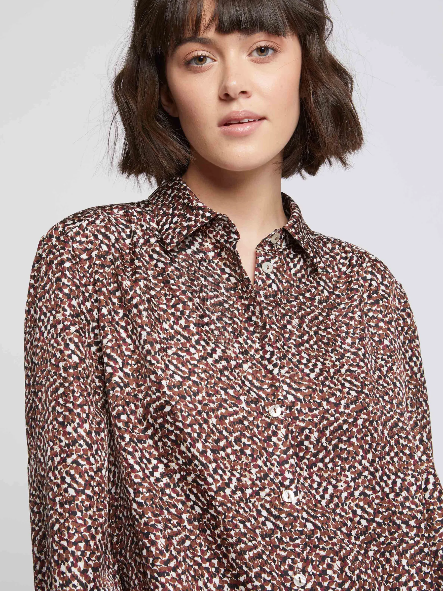 Women Paule Ka Tops>Snake-Print Silk Blouse