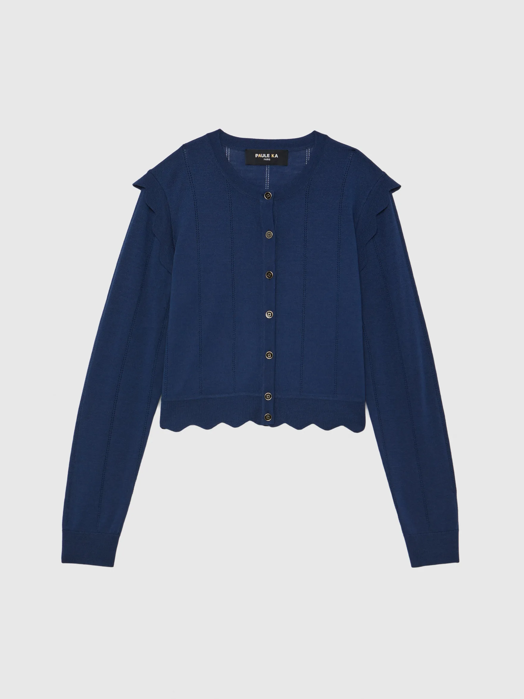 Women Paule Ka Knitwear>Wool And Lurex Cropped Cardigan