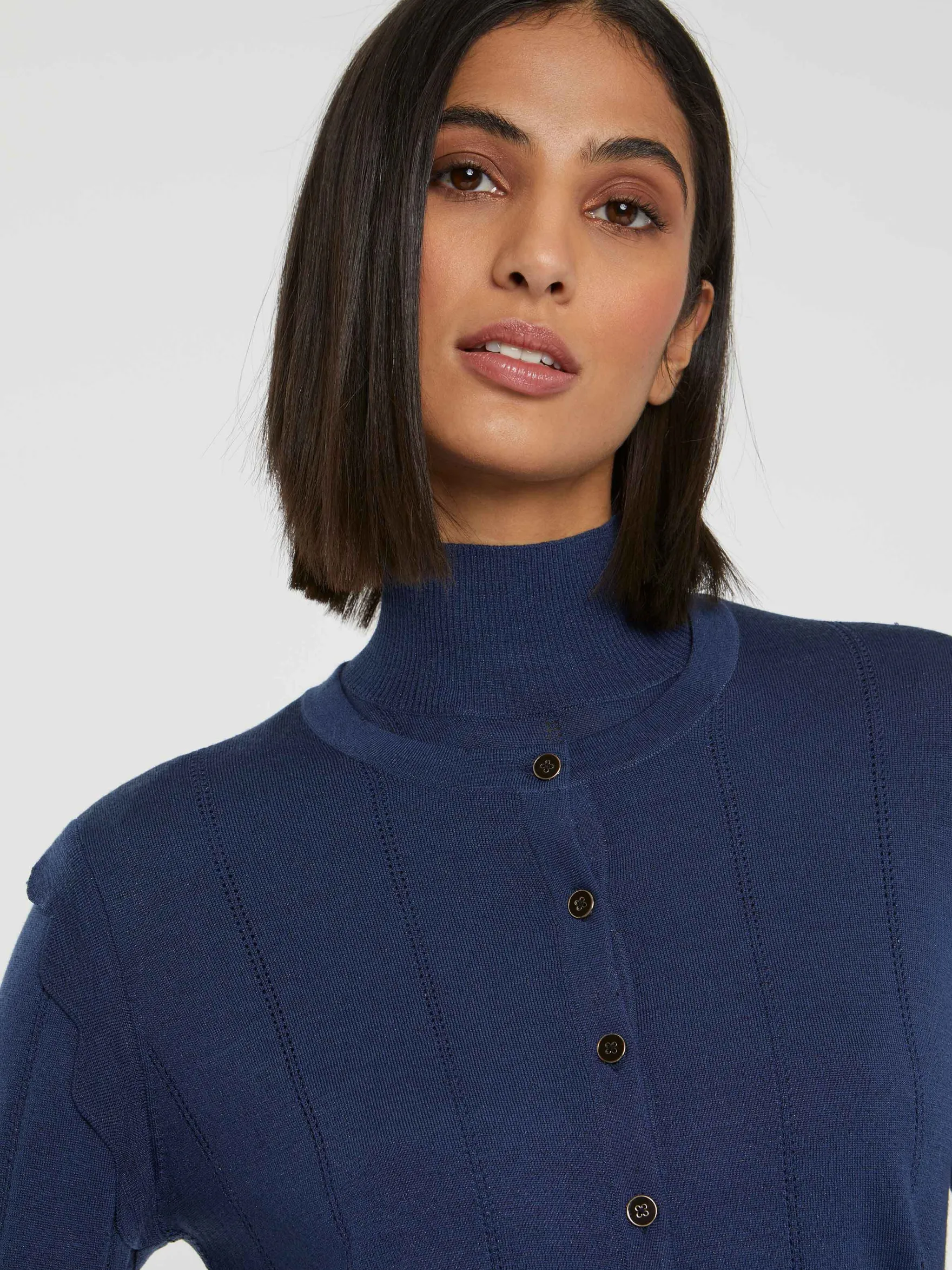 Women Paule Ka Knitwear>Wool And Lurex Cropped Cardigan