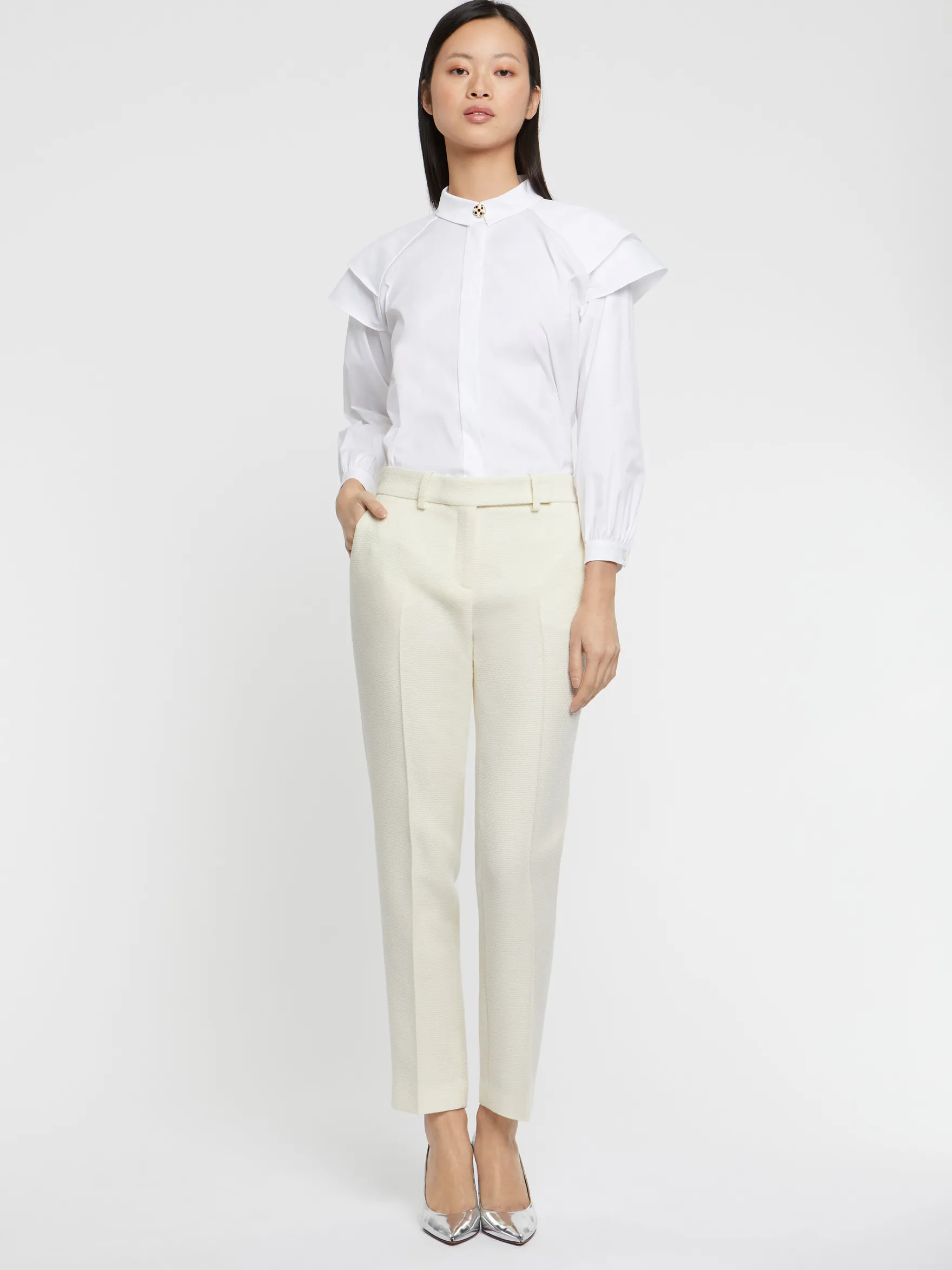 Women Paule Ka Trousers And Jeans>Wool Cigarette Pants